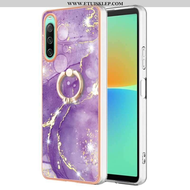 Etui do Sony Xperia 10 IV Marmur Ze Wspornikiem Pierścienia